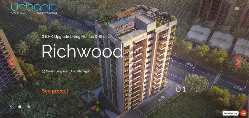 Urbania Group corporate website developed by Kwalsys